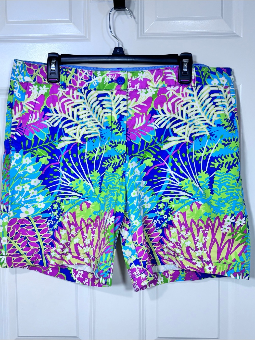 Talbots The Weekend Vibrant Tropical Print Chino Shorts Women’s 14 Multicolor